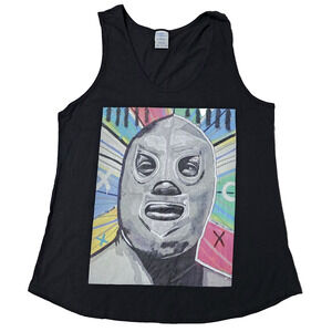 El Santo Lucha Libre Mexicana Graphic Tank Top Port & Company XXL Ladies Black